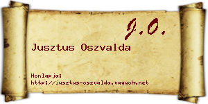 Jusztus Oszvalda névjegykártya